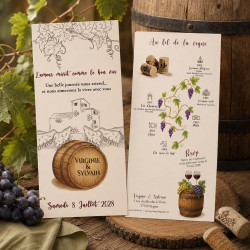 Faire-part mariage personnalisé - Au Fil de la Vigne