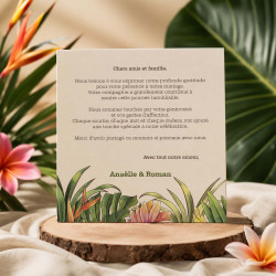 Carte de remerciement personnalisée - Collection Boho Tropicale