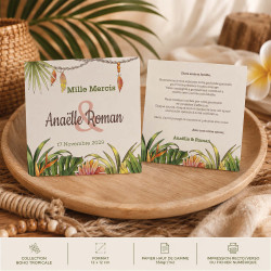 Carte de remerciement personnalisée - Collection Boho Tropicale