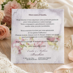 Carte de remerciement personnalisée - Collection Rose Shabby Chic