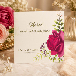 Carte de remerciement personnalisée - Collection Jardin de Roses