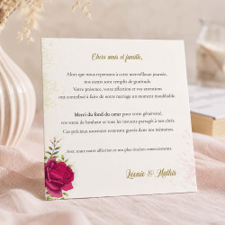 Carte de remerciement personnalisée - Collection Jardin de Roses