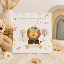 Faire-Part Naissance Lion - Collection Peluches Câlines