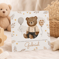 Faire-part naissance Ourson - Collection Peluches Câlines