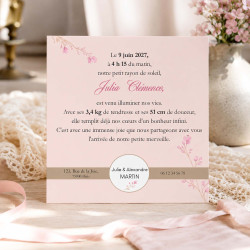 Faire-Part Naissance avec Photo – Collection Fleurs de Tendresse