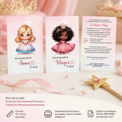 Invitation Anniversaire Princesse – Collection Princesses Enchantées