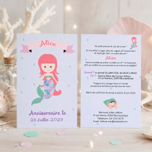 Invitation Anniversaire Sirène – Collection Océan Enchanté