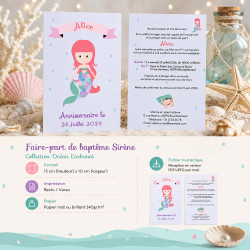 Invitation Anniversaire Sirène – Collection Océan Enchanté