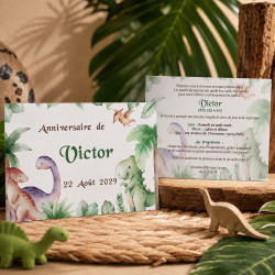 Invitation Anniversaire Petit Diplodocus – Collection Le Monde des Dinosaures