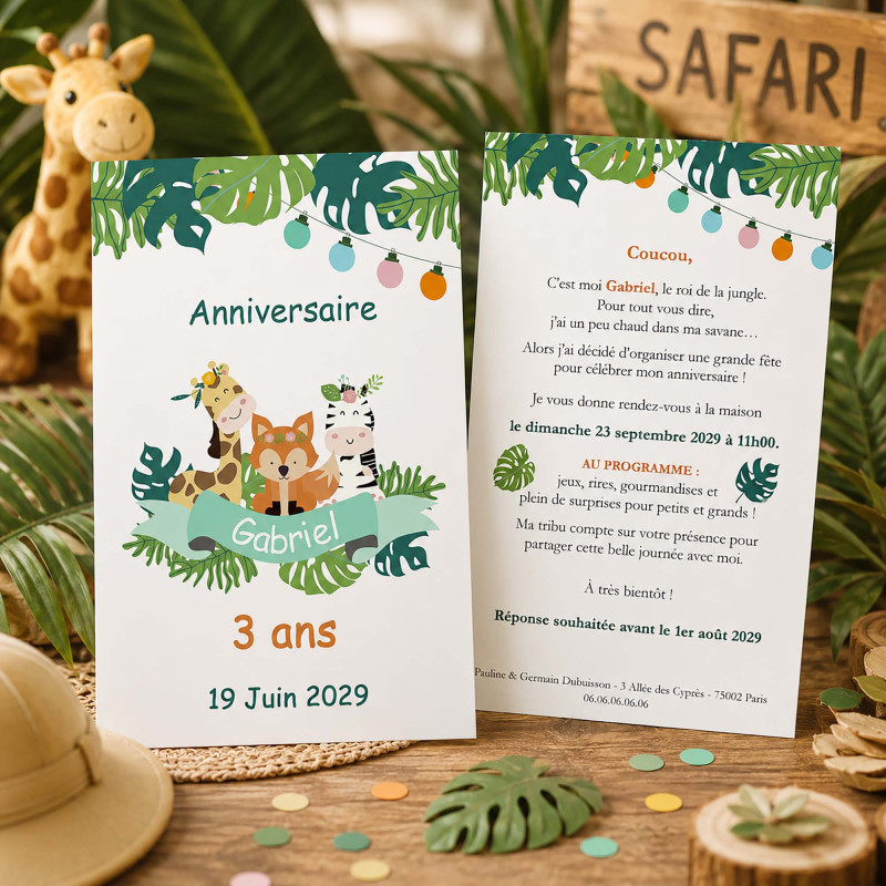 Invitation Anniversaire Savane – Collection Les Amis de la Savane
