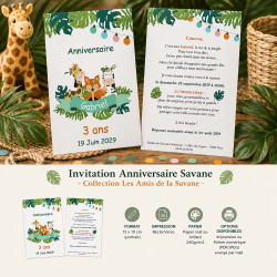 Invitation Anniversaire Savane – Collection Les Amis de la Savane