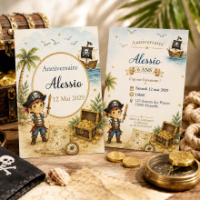 Invitation Anniversaire Cap sur l'Aventure – Collection Le Trésor des Pirates
