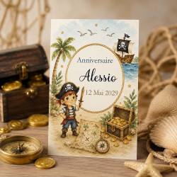 Invitation Anniversaire Cap sur l'Aventure – Collection Le Trésor des Pirates