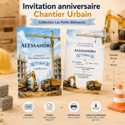 Invitation Anniversaire Chantier Urbain – Collection Les Petits Bâtisseurs