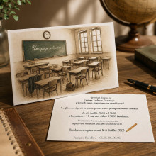 Invitation départ retraite enseignant – Carte salle de classe