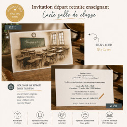 Invitation départ retraite enseignant – Carte salle de classe