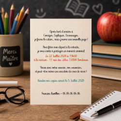 Invitation départ retraite Maître ou Maîtresse – Souvenirs d’école