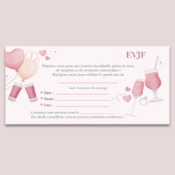 Invitation EVJF à compléter – Carte pétillante rose