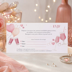 Invitation EVJF à compléter – Carte pétillante rose