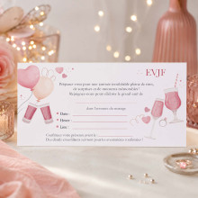 Invitation EVJF à compléter – Carte pétillante rose