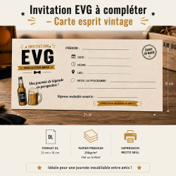 Invitation EVG à compléter – Carte esprit vintage