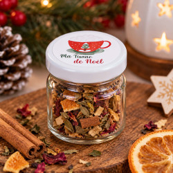 Petit pot en verre personnalisé Noël – Couvercle au choix parmi 8 motifs