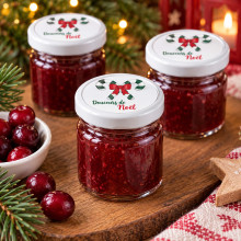 Petit pot en verre personnalisé Noël – Couvercle au choix parmi 8 motifs