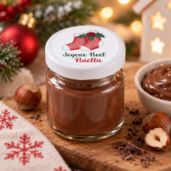 Petit pot en verre personnalisé Noël – Couvercle au choix parmi 8 motifs
