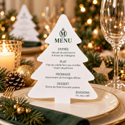 Menu de Noël personnalisé en forme de sapin
