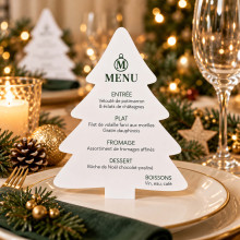 Menu de Noël personnalisé en forme de sapin