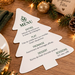 Menu de Noël personnalisé en forme de sapin