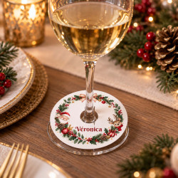 Marque-place pied de verre Collerette – La Magie de Noël