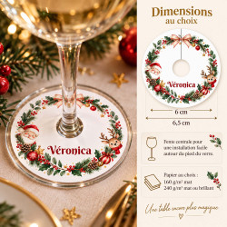 Marque-place pied de verre Collerette – La Magie de Noël