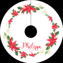 Marque-place pied de verre Collerette – Noël Poinsettias