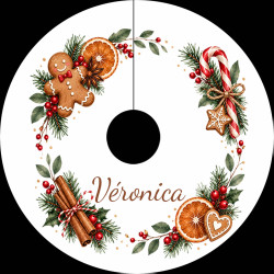 Marque-place pied de verre personnalisé – Douceurs de Noël
