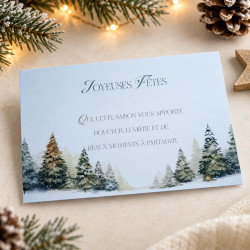 Carte de vœux de Noël personnalisée – Forêt de Sapins