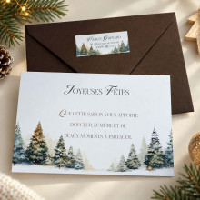 Carte de vœux de Noël personnalisée – Forêt de Sapins
