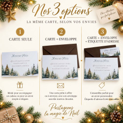 Carte de vœux de Noël personnalisée – Forêt de Sapins