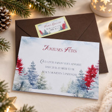 Carte de vœux de Noël personnalisée – Forêt Rouge