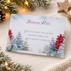 Carte de vœux de Noël personnalisée – Forêt Rouge