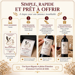 Étiquette bouteille vin annonce naissance – La Cigogne