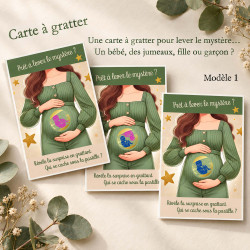 Carte à gratter annonce sexe bébé – Fille, Garçon ou Jumeaux