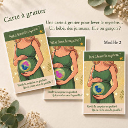 Carte à gratter annonce sexe bébé – Fille, Garçon ou Jumeaux