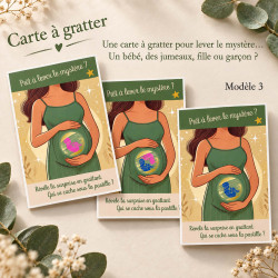 Carte à gratter annonce sexe bébé – Fille, Garçon ou Jumeaux