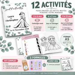 Livret d’activités mariage personnalisé – Eucalyptus