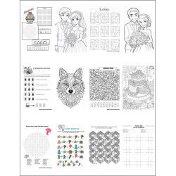 Lot de 10 livrets jeux & coloriages mariage pour enfants – À compléter