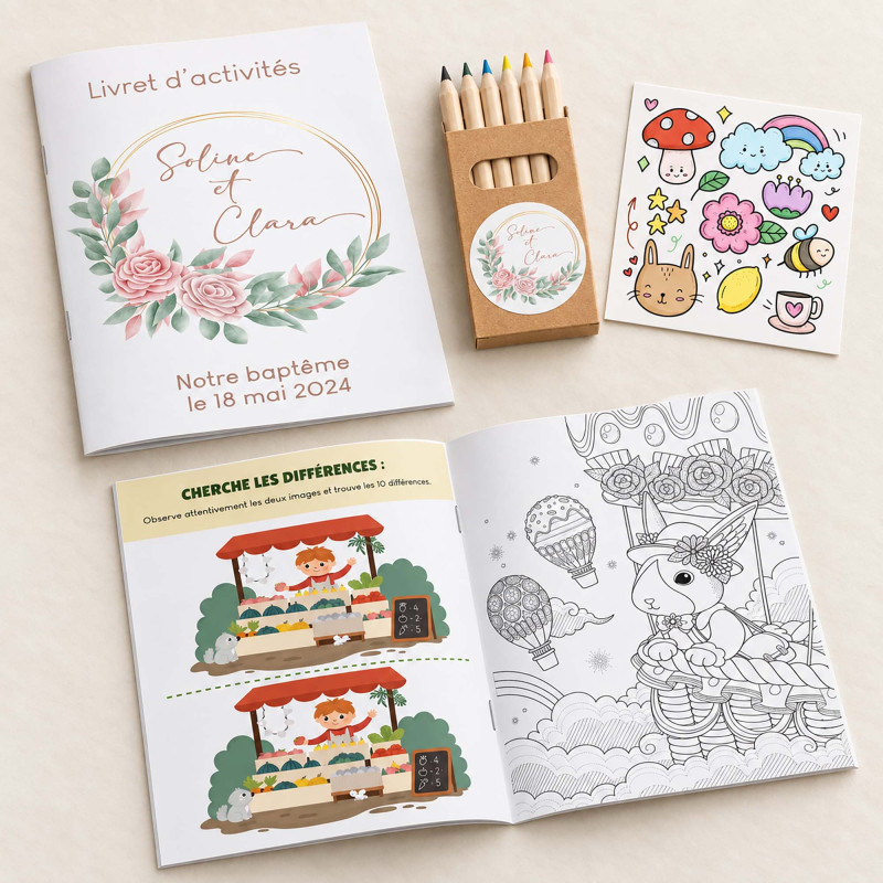 Livret d'Activités pour Enfants Personnalisé "Douceur Florale"