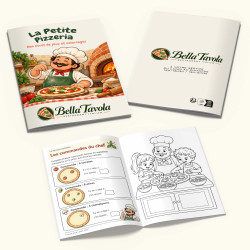 Livret d’activités Pizzeria personnalisé pour restaurant – La Petite Pizzeria