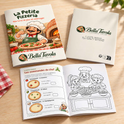 Livret d’activités Pizzeria personnalisé pour restaurant – La Petite Pizzeria