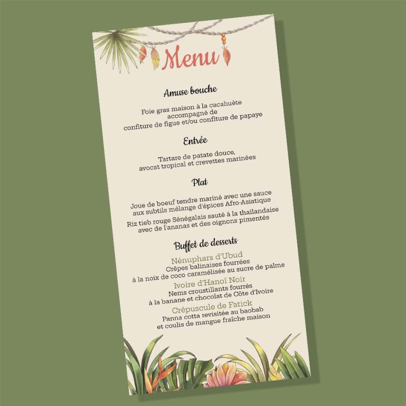 Menu Boho